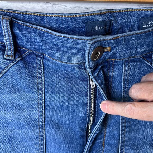 J Jill Jeans Womens Size 10 High Rise Straight Leg Patch Pockets Cuffed Comfort - Picture 11 of 16